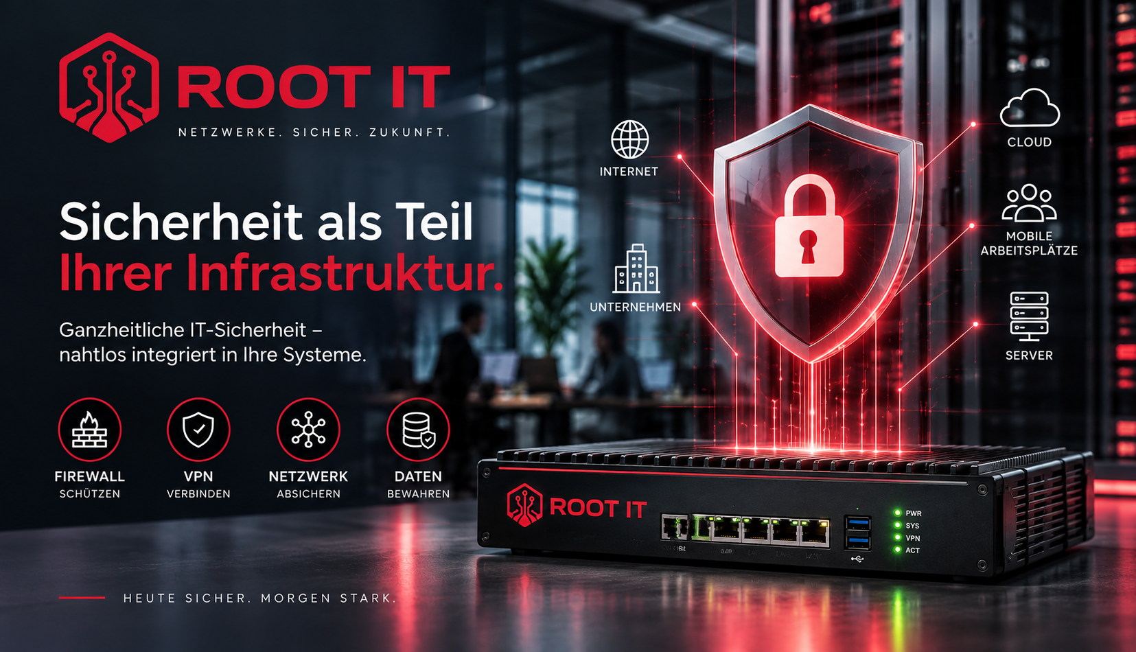 Sichere IT-Infrastruktur mit Firewall und Netzwerk